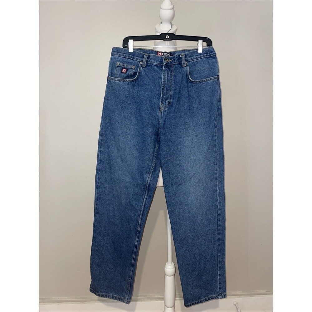 Chaps Ralph Lauren Jeans W34 L30 Medium Wash Baggy Loose Fit Vintage 90s Dad